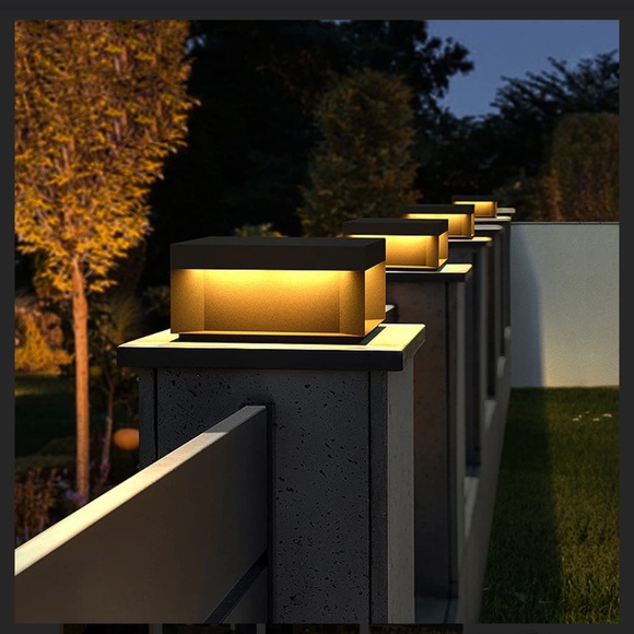 Outdoor LED Fence Lights - Black - Picture 1 of 5